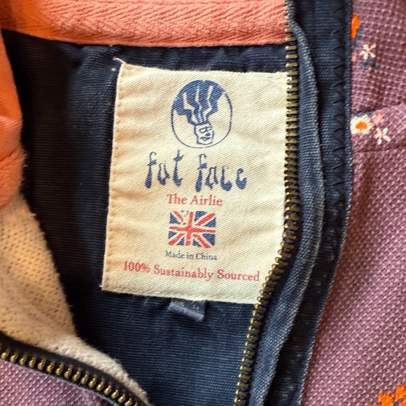 Fat Face Purple Floral Airlie Sweatshirt Quarter Zip - Picture 2 of 11